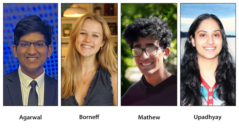 2023-2024 Cutler Bell recipients Shobhit Agarwal, Franziska Borneff, Daniel Mathew, Kosha Upadhyay,